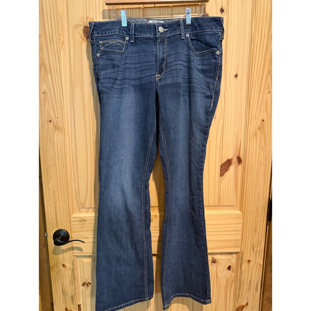 Ariat REAL Denim Womens 34L Bootcut Jeans Medium Wash Mid Rise Stretch 105037